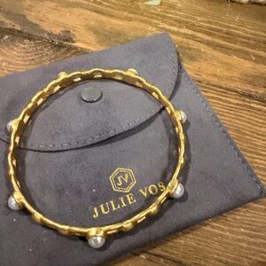 Julie Vos Gold Bracelet with Pearl Details-large